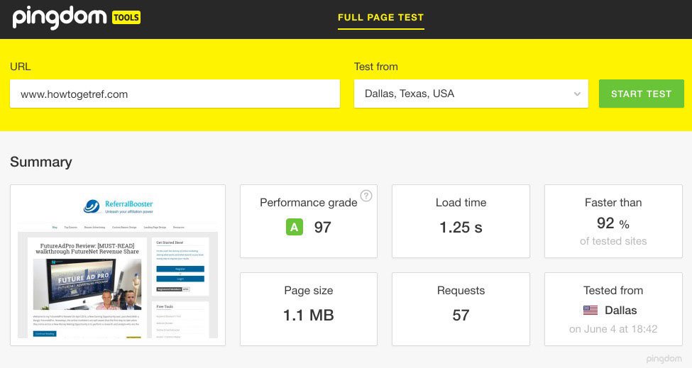 Siteground Website Speed Test